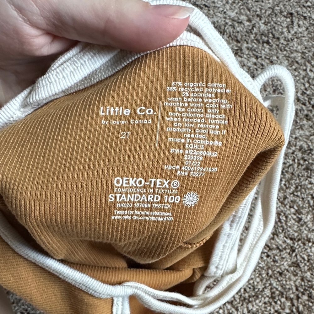 Kids Ribbed Tank & Shorts Matching Set in Mustard with White Trim - Picture 7 of 9